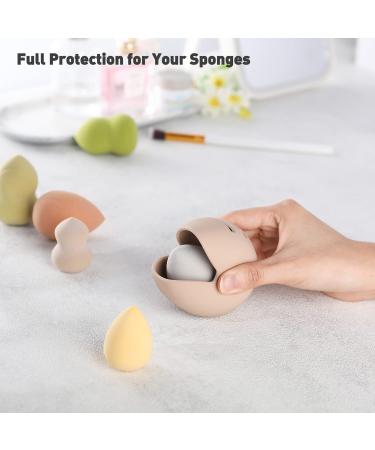 BEZOX Makeup Sponge Holder - Breathable Silicone Beauty Sponge Case for Travel (Khaki) - Buy Online on GoSupps.com