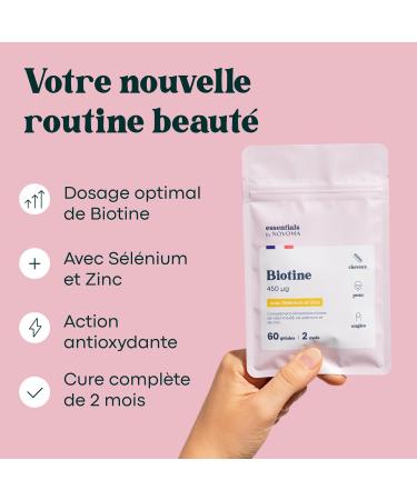 Biotin with Selenium and Zinc Accelerates Hair Growth 2 Months Cure 60 Vegetable Capsules Vitamin B8 Food Supplement Made in France Essentials by Novoma - Buy Online on GoSupps.com