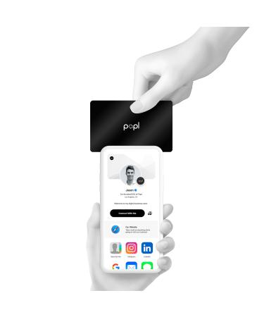 Popl Digital Business Card - Smart NFC Networking Card - Tap to Share - iPhone & Android (Black)