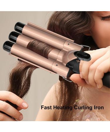 Hair Curling Iron Set - 5 in 1 Professional Curling Wand with 3 Barrel Crimper Fast Heating & Ceramic Long Barrel Includes Heat Protective Glove & Clips - International Shipping Available - Buy Online on GoSupps.com