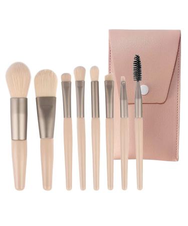 Makeup Brushes 8 Pieces Makeup Brush Set  Makeup Brushes Foundation Blend Blush Concealer Eye Shadow Blend Eye Liner Makeup Brush Set for Travel Makeup Bag (Apricot)