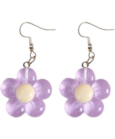 Shop Feyley Earrings | Colorful Resin Flower Dangle Earrings for Parties - Violet Charm Jewelry - Buy Online on GoSupps.com