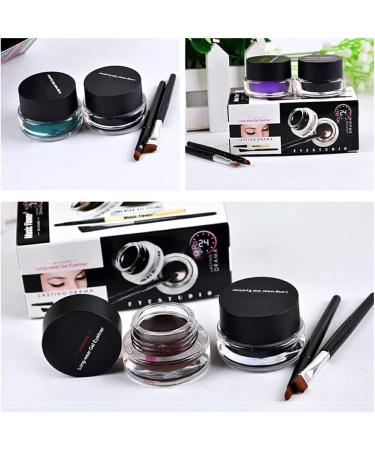 twcrvil 2 Bottles Smudge-Proof Gel Eyeliners Quick-Dry Eyeline Cream Photography Girls Eye Cosmetics Accessories Anniversary Gifts Black Green - Buy Online on GoSupps.com