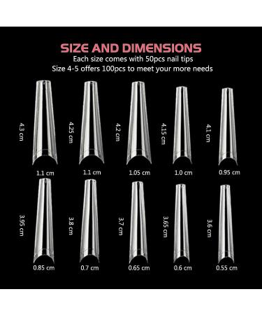 FITDON XXL Long Coffin Nail Tips - 600pcs Clear Acrylic Fake Nails for Salons and DIY Nail Art - Buy Online on GoSupps.com