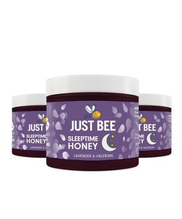 Just Bee Sleeptime Honey Multipack Lavender flavoured Natural Honey with Valerian Root and Vitamin B (3x260g jar)