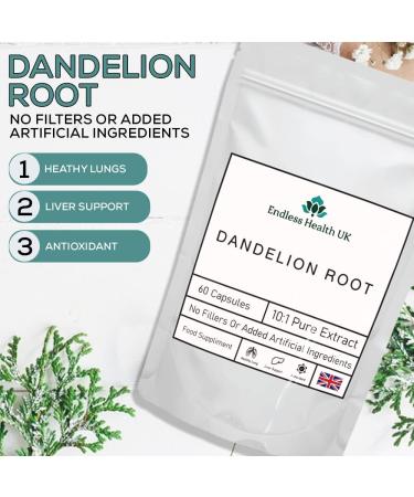 Dandelion Root Capsules 10:1 Extract | High Strength | 60 Capsules - Buy Online on GoSupps.com