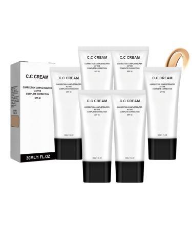 CongRong CC Cream for mature women skin tone correcting CC cream for light to medium skin tones moisturizing and anti-aging natural color brightening soft and breathable texture (6PCS)