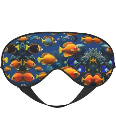 Underwater World Tropical Fish Print Sleep Eye Mask - Soft Eye Cover for Travel & Naps Unisex - Buy Online on GoSupps.com