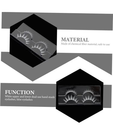 Beaupretty 2 Pairs White False Eyelashes Makeup Eyelashes Natural White Curly Eyelashes Reusable Cosplay Lashes Blue Contacts for Eyes Chemical Fiber 5d Three-dimensional Makeup Tools - Buy Online on GoSupps.com