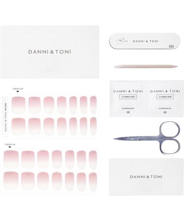DANNI & TONI 28 Stickers Semi Cured Nail Wraps Soft Self-Adhesive Gel Nail Stickers Salon-Quality Gel Nail Polish Strips(Mystery Veil) Gradient Fine Glitter - Buy Online on GoSupps.com