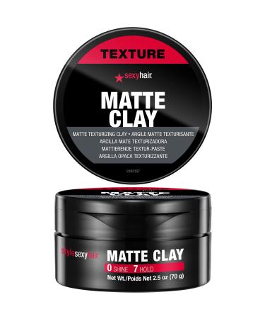 SexyHair Style Matte Clay Matte Texturizing Clay | Separates, Defines and Molds | Helps Tame Unruly Ends | Washes Out Easily Matte Clay | 2.5 fl oz