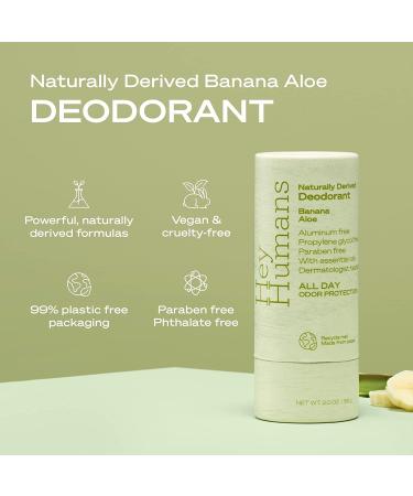 Hey Humans Deodorant Aluminum Free Deodorant for Women and Men Contains Naturally Derived Ingredients All Day Odor Control Refreshing Essential Oils Coconut MInt Rosewater Ginger Banana Aloe - Buy Online on GoSupps.com