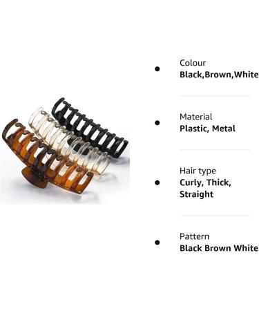 SuperX 3-Piece Non-Slip Hair Claw Clips for Women - Strong Hold Jaw Clips for Thick Hair - French Design Styling Accessories - Pack of 1 - Buy Online on GoSupps.com