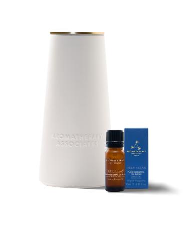 Aromatherapy Associates Atomizer and Deep Relax Essential Oil (.33 fl oz) Collection. Waterless Portable Essential Oil Diffuser with a Tranquil Blend for Sleep Vetivert chamomile sandalwood