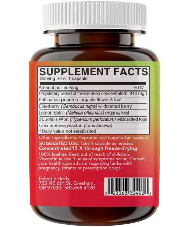 Eclectic Institute Immune Support - Raw Fresh Freeze-Dried 410 mg, 45 Caps - Buy Online on GoSupps.com