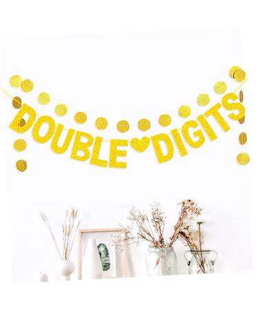 Warmhm 10th Birthday Banner 2pcs Latte Baby Ribbon Wafer Paper Baby Birthday Banner Girl 300CM Golden - Buy Online on GoSupps.com