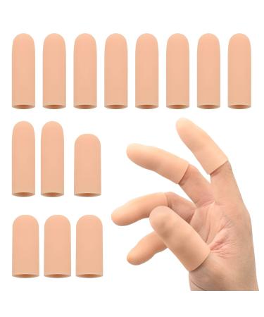 Fingering (14 pieces) fingertip protection silicone gel fingering fingering fingering finger -sleeved finger units for injury hand eczema finger cracking finger arthritis (skin color)