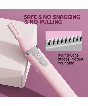 Rechargeable Electric Eyebrow Trimmer for Women - Painless Facial Hair Shaver & Detail Razor in Pink | Perfect for Face Neck and Lips - Buy Online on GoSupps.com