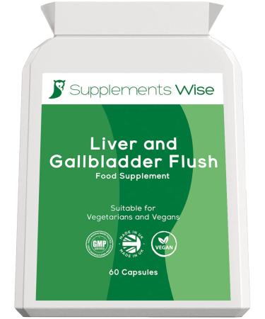 Liver and Gallbladder Flush - 60 Capsules - Powerful Liver Support Supplements - Detox Cleanse Formula - 12 Natural Active Ingredients Including Choline - Reduce The Impact of Alcohol On The Body
