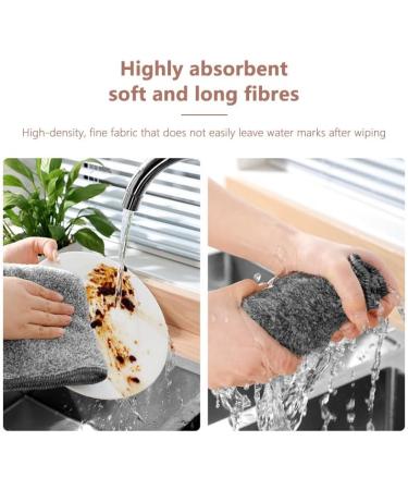 Dishcloth Bamboo Fiber Dish Towel Household Cleaning Cloths Rags Dishcloths 25*25cm_10pcs - Buy Online on GoSupps.com