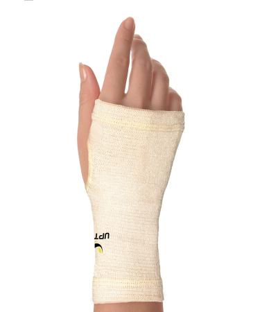 UPTOFIT Copper Wrist Brace for Women White Wrist and Hand Compression Sleeve Lightweight Breathable for all day support of Carpal Tunnel  Arthritis  Tendonitis  Bursitis and Wrist Sprain (Small - 1 Piece) Small White