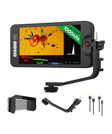 Osee T5+ 5.5 Inch Daylight Visible 1000nits DSLR Camera Field Monitor with 3D LUT HDR Wide Color Gamut Video Monitor 4K-HDMI Expose Focus Assist DC Input Output One-Key Operation T5 Plus