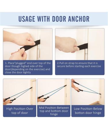 TOCO FREIDO Single Resistance Bands Workout Bands with Handles and The Exercise Bands with Door Anchor Suitable for Resistance Training Physical Therapy Home Workouts Boxing Training Blue - Buy Online on GoSupps.com
