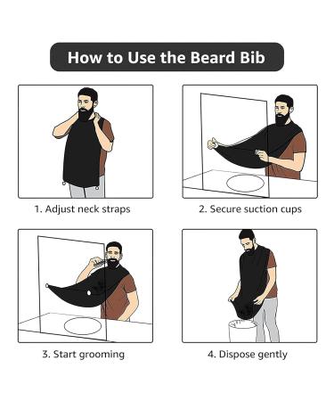 Bird Butterfly Print Beard Bib Apron | Non-Stick Hair Catcher for Men | Great Shaving Gift | One Size Black - Buy Online on GoSupps.com