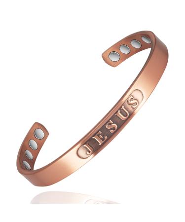 Copper Bracelets for Women 99% Pure Copper Adjustable Magnetic Christian Bracelet Fashsion Jewelry Presents(0189Q)