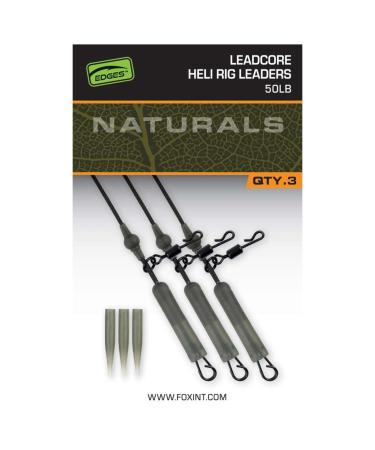 Fox Naturals Leadcore Heli Rig Leaders 50lb 75cm - 3 carp leaders fishing accessories for the helicopter rig carp accessories - Buy Online on GoSupps.com