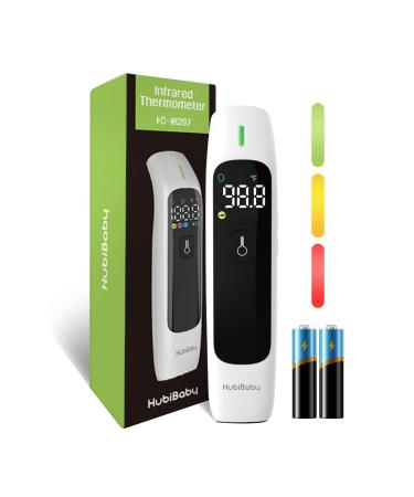 HuBDIC Hubibaby No-Touch Forehead Thermometer Digital Infrared Thermometer for Adults and Kids Touchless Baby Thermometer with Age Range Mode Large LED Display and 35 Memory Function FC-IR207