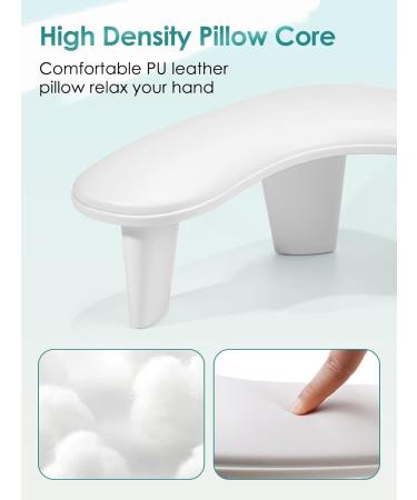 Nail Arm Rest Hand Pillow: Leather Nail Stand Nail Hand Rest - White Manicure Cushion Arm Rest for Nails - Non-Slip Foot Cushion for Nail Art Salon - Buy Online on GoSupps.com