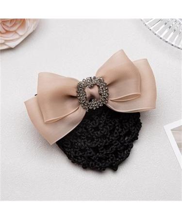 Women Bun Net Women's Work Plate Headdress Hair Accessories(Brown Style 2)