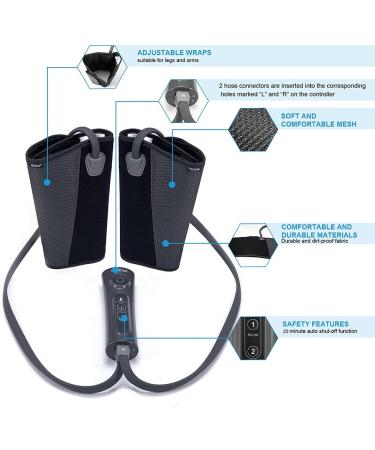 Leg Massager for Circulation | Air Compression Calf Massager with 2 Modes & 3 Intensities - FSA/HSA Approved | Relieves RLS, Edema & Muscle Relaxation - Buy Online on GoSupps.com