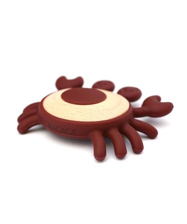Gary the Crab: Durable Wooden Toy & Soft Silicone Teether for Toddlers - BPA-Free & LFGB Certified - Buy Online on GoSupps.com