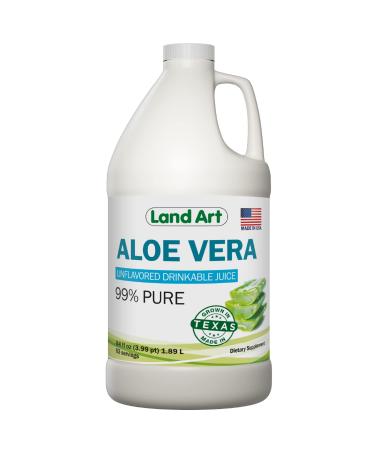 Pure Aloe Vera Juice Unflavored - Cold-Processed - Inner Filet from Organic Fresh Leaves from Texas - Gastrointestinal Disorders Aid- 64 fl oz 64 Fl Oz (Pack of 1) - Buy Online on GoSupps.com