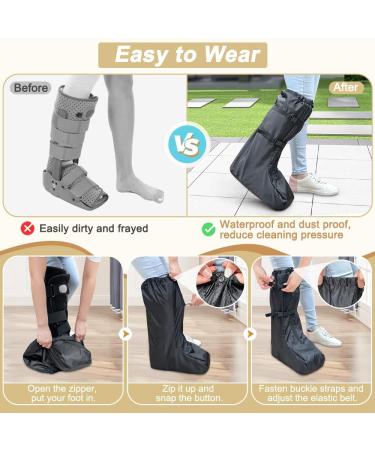 Neppt Tall Walking Boot Cover for Women Men - Orthopedic Foot Cast Protector for Outdoor Activities - Black - Buy Online on GoSupps.com