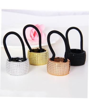 HONMEET Fashion Hair Bands for Womens Hair Goody Hair Ties Rhinestone Tail Hair Bands Ponytail Tie Womens Hair Accessories Punk Hair Tie Hair Ties for Women Ponytail Button Miss Girl - Buy Online on GoSupps.com