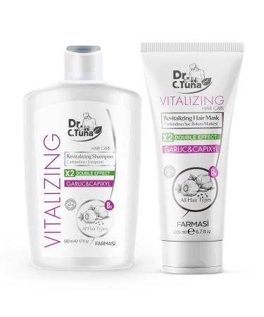 FARMASi Dr. C. Tuna Vitalizing Garlic Shampoo and Hair Mask  Natural Hair Treatment for Hair Growth  Prevents Hair Loss  Stimulates Growth  Relieves Itchy Scalp with Capixyl (Shampoo and Mask) - Buy Online on GoSupps.com