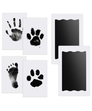 Nabance Baby Handprint and Footprint Kit 2 baby Inkless Print pads 4 Imprint Cards Pet Paw Print Hand Print Kits for Babies Safe Non-Toxic Imprint Kit Pawprint Keepsake Kit Family Keepsake Black