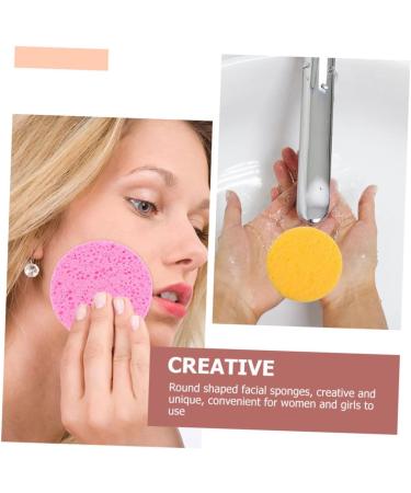 FRCOLOR 60 Pcs Exfoliating Cleansing Pads - Wood Pulp Facial Scrub Sponges for Deep Clean & Foaming Wash - Pink Facial Care Tools - Buy Online on GoSupps.com