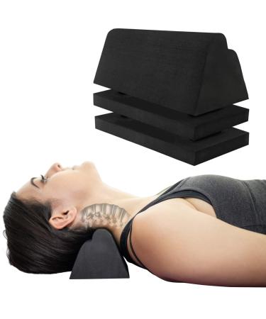 MOILO Cervical traction device EVA foam neck stretcher neck and shoulder relaxer stretcher promotes spinal health alignment (Black)