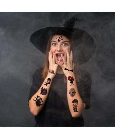 Wednesday Temporary Tattoos - 20 Sheets for Horror & Fantasy Fans | Birthday Party Decorations & Favors - Buy Online on GoSupps.com