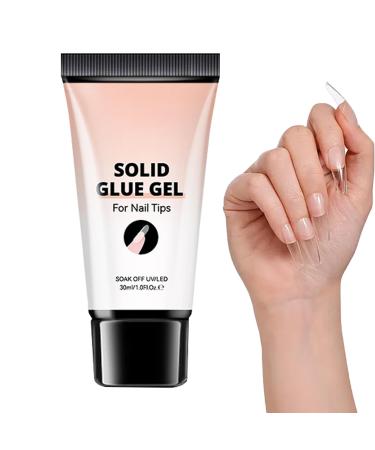 Solid Gel - Nail Glue For Extensions And False Nails | Adhesive 30ml Strong Adhesion Without Residue For Home And Salon Use