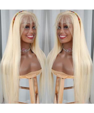 20 Blonde Lace Front Wig Human Hair 13x4 HD Transparent Lace Frontal 10A Brazilian Virgin Hair Pre Plucked with Baby Hair 150% Density - 20 Inch 613 Blonde Wig - Buy Online on GoSupps.com