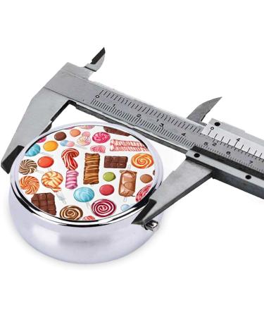 Colorful Sweet Lollipop Cupcake Donut Mini Round Pill Box | 3 Compartment Pill Organizer for Travel | Portable Medicine Case for Home & Office - Buy Online on GoSupps.com