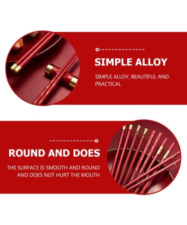 10 Pairs Chopstick for Plastic Reusable Eating Wooden Valentines Chop Red Chopsticks Frying Kitchen Wood Hair Day Tablewares Party Cooking Sticks Wedding Japanese Korean Tableware Kitchenware Rojo - Buy Online on GoSupps.com