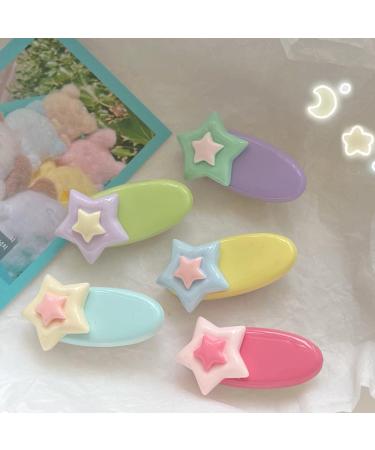amangul Small-fresh Hair Clip for Hot Girls Stero Star Shape Hair Barrettes Candy Color Ponytail Hair Barrettes for Teens Girls(Green Star) - Buy Online on GoSupps.com