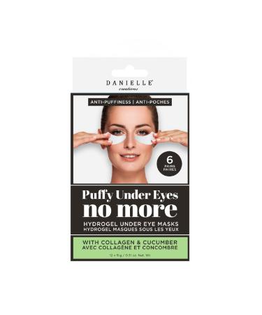 Danielle Puffiness No More Hydrogel Undereye Masks  6 Pairs  Collagen & Cucumber  6 Piece
