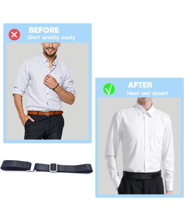 Adjustable Shirt Stays for Men - Comfortable Elastic Shirt Lock Straps & Clips - Practical Black Shirt Stand - Buy Online on GoSupps.com